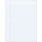 Filler Paper, White, 3-Hole Punched, Red Margin, 3/8" Ruled, 8" x 10.5", 200 Sheets